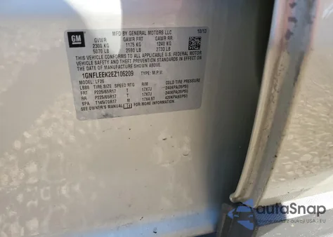 2014 Chevrolet Equinox Ls из США, поврежденный, VIN 1GNFLEEK2EZ106209